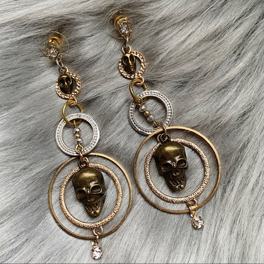 Pirate Skull Geometric Handmade Earrings Jewelry